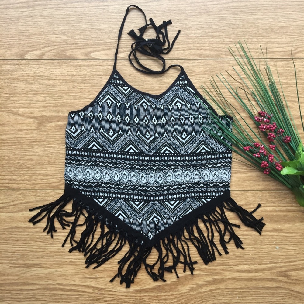 Earthbound Boho Aztec Print Crop Top